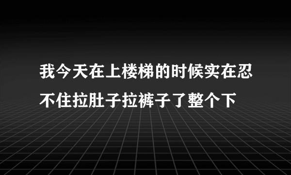 我今天在上楼梯的时候实在忍不住拉肚子拉裤子了整个下