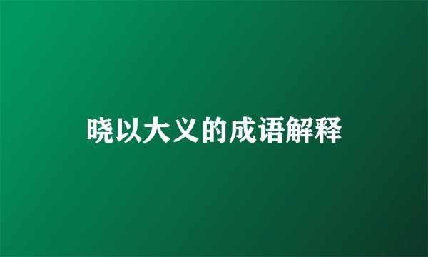 晓以大义的成语解释