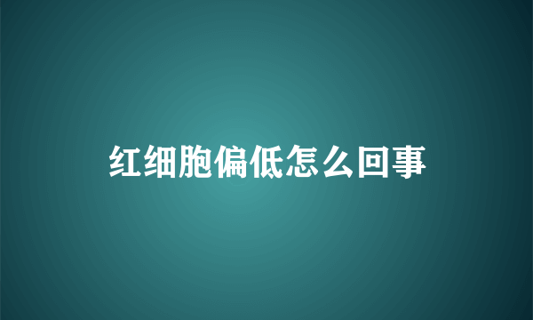 红细胞偏低怎么回事