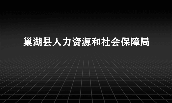 巢湖县人力资源和社会保障局