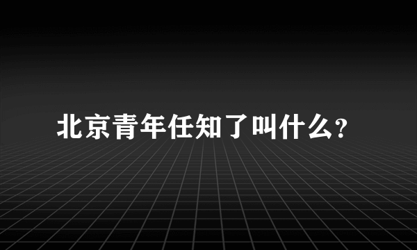 北京青年任知了叫什么？