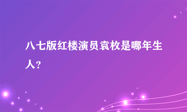 八七版红楼演员袁枚是哪年生人？