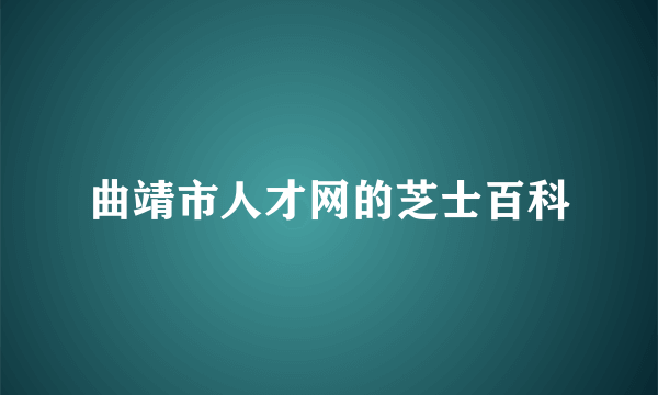 曲靖市人才网的芝士百科