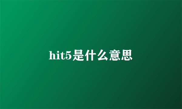 hit5是什么意思