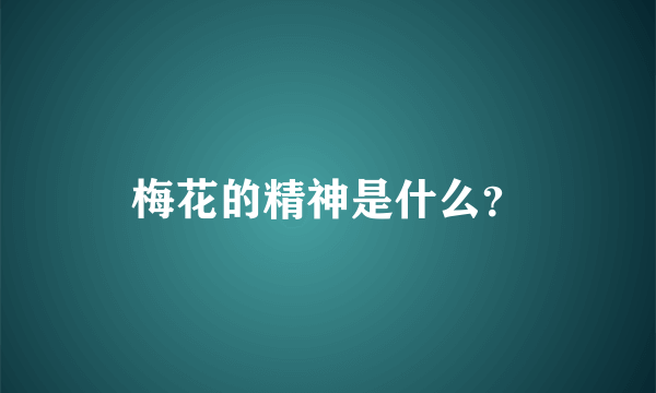 梅花的精神是什么？