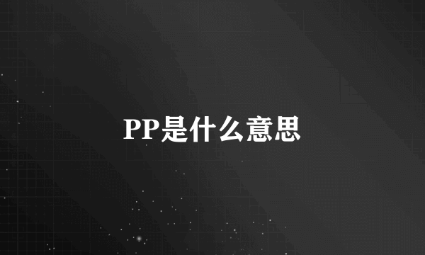 PP是什么意思