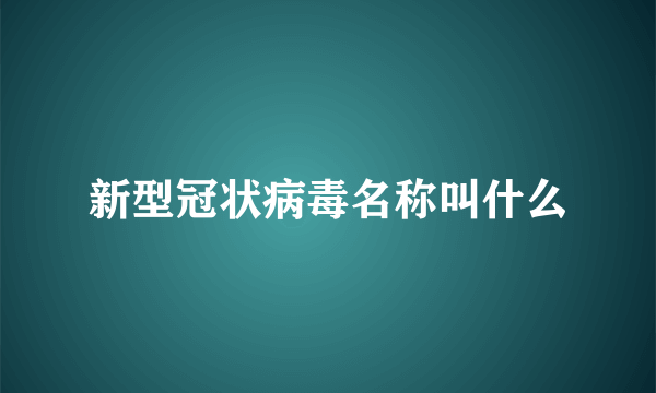 新型冠状病毒名称叫什么