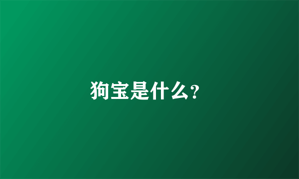 狗宝是什么？