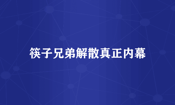 筷子兄弟解散真正内幕