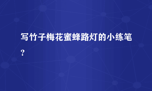 写竹子梅花蜜蜂路灯的小练笔？