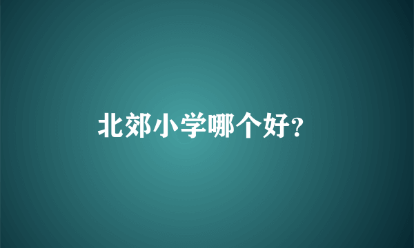 北郊小学哪个好？