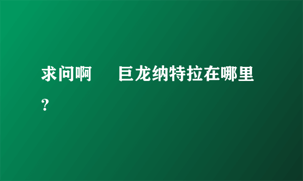 求问啊     巨龙纳特拉在哪里？