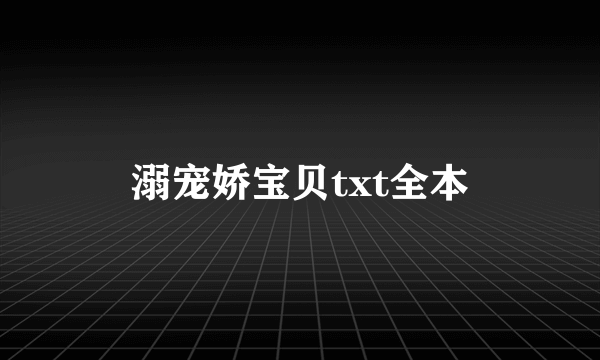 溺宠娇宝贝txt全本