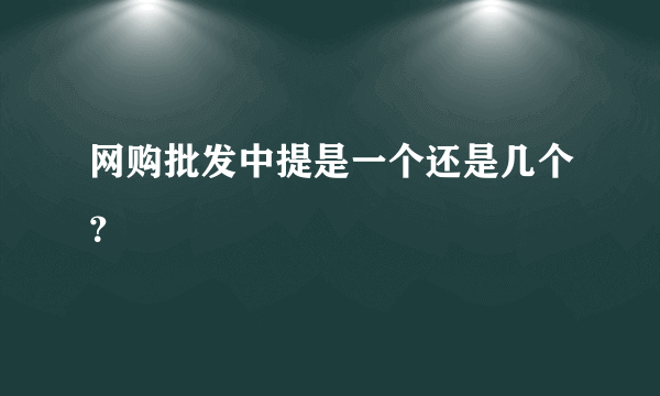 网购批发中提是一个还是几个？