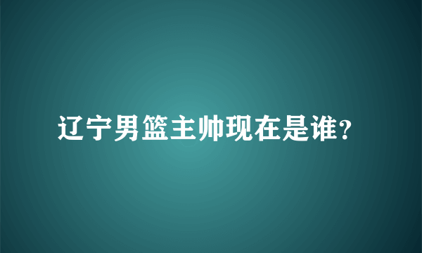 辽宁男篮主帅现在是谁？