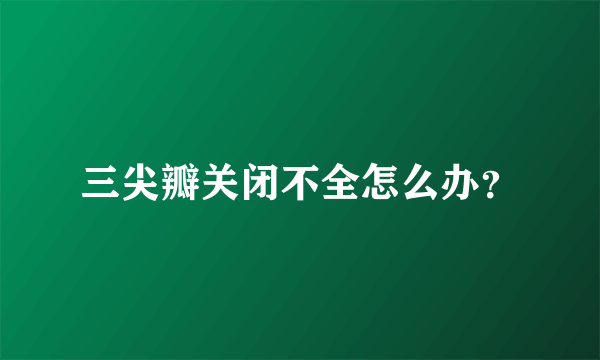 三尖瓣关闭不全怎么办？