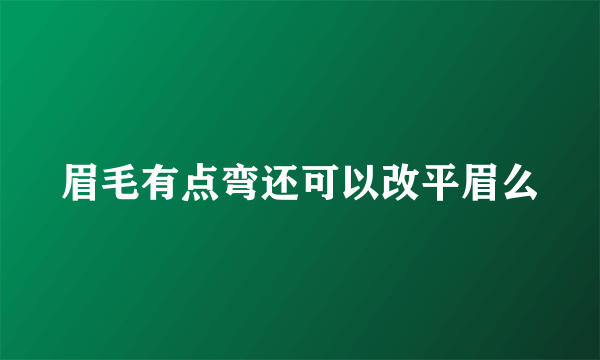 眉毛有点弯还可以改平眉么