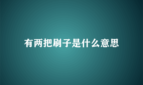 有两把刷子是什么意思