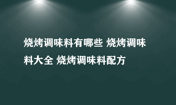 烧烤调味料有哪些 烧烤调味料大全 烧烤调味料配方