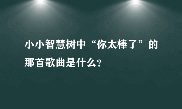 小小智慧树中“你太棒了”的那首歌曲是什么？