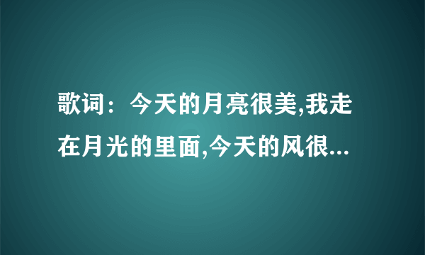 歌词：今天的月亮很美,我走在月光的里面,今天的风很温柔,仿佛就像你在我身边，请问谁知道是哪首歌曲？谢谢!