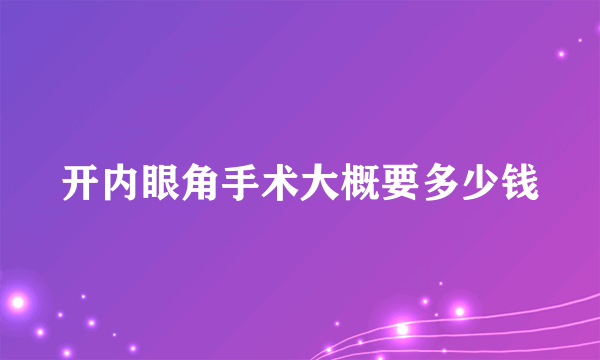 开内眼角手术大概要多少钱