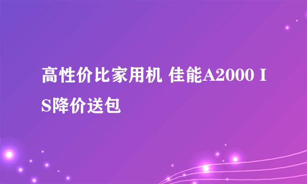 高性价比家用机 佳能A2000 IS降价送包