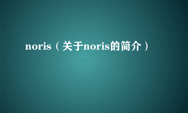 noris（关于noris的简介）