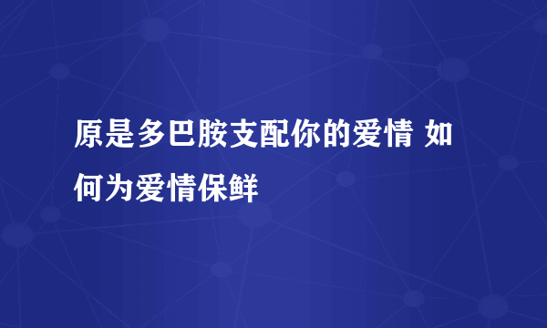 原是多巴胺支配你的爱情 如何为爱情保鲜