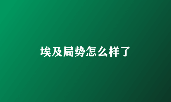 埃及局势怎么样了