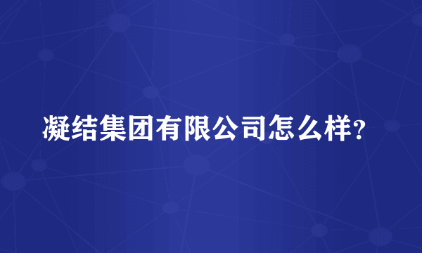 凝结集团有限公司怎么样？