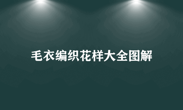 毛衣编织花样大全图解