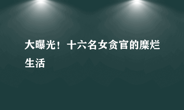 大曝光！十六名女贪官的糜烂生活