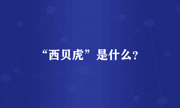 “西贝虎”是什么？