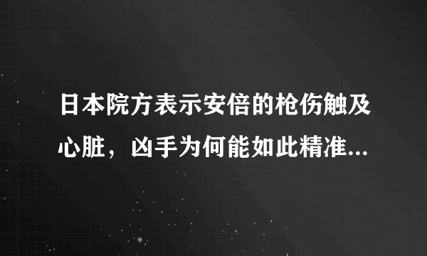 日本院方表示安倍的枪伤触及心脏，凶手为何能如此精准的击中他？