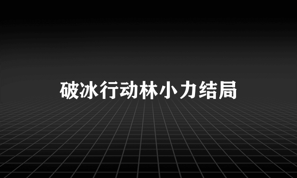 破冰行动林小力结局