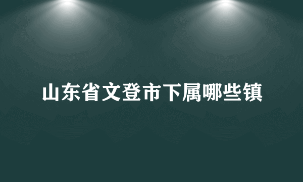 山东省文登市下属哪些镇