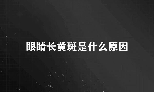 眼睛长黄斑是什么原因