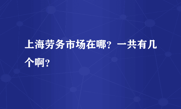 上海劳务市场在哪？一共有几个啊？