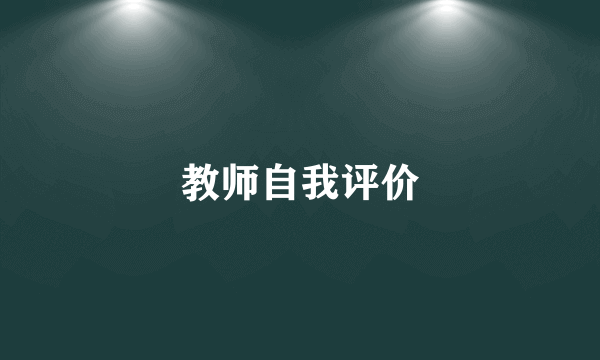 教师自我评价