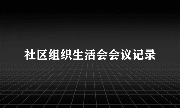 社区组织生活会会议记录