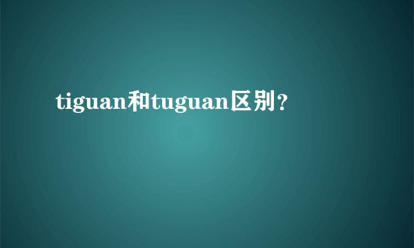 tiguan和tuguan区别？