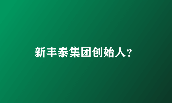 新丰泰集团创始人？