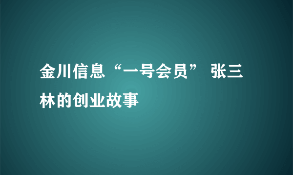 金川信息“一号会员” 张三林的创业故事