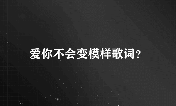 爱你不会变模样歌词？