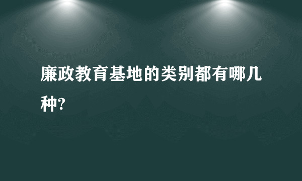 廉政教育基地的类别都有哪几种?