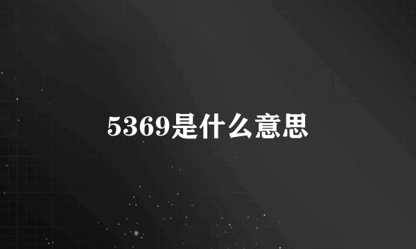 5369是什么意思