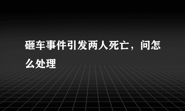 砸车事件引发两人死亡，问怎么处理