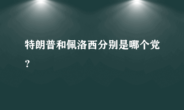 特朗普和佩洛西分别是哪个党？