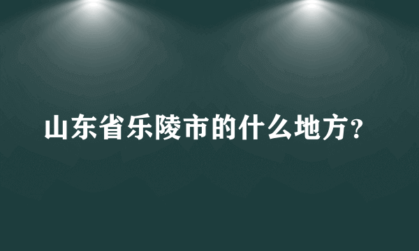 山东省乐陵市的什么地方？